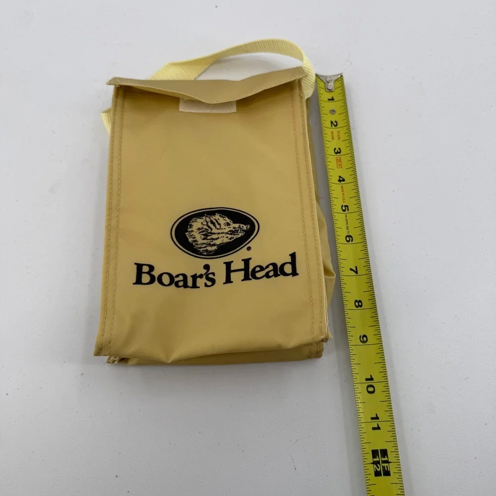 Boar's Head Lunch Bag Cooler Unisex Yellow Insulated Deli Logo Small Tote